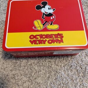 Mickey Mouse Red and Yellow Tin Box